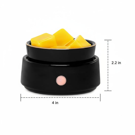 3-in-1 Wax Melt, Essential Oil, and Candle Jar Warmer (Black, Smooth)