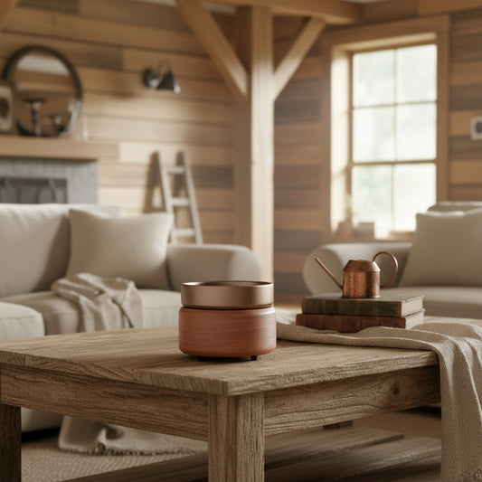 2-in-1 Wax and Candle Warmer (Bronze and Walnut)